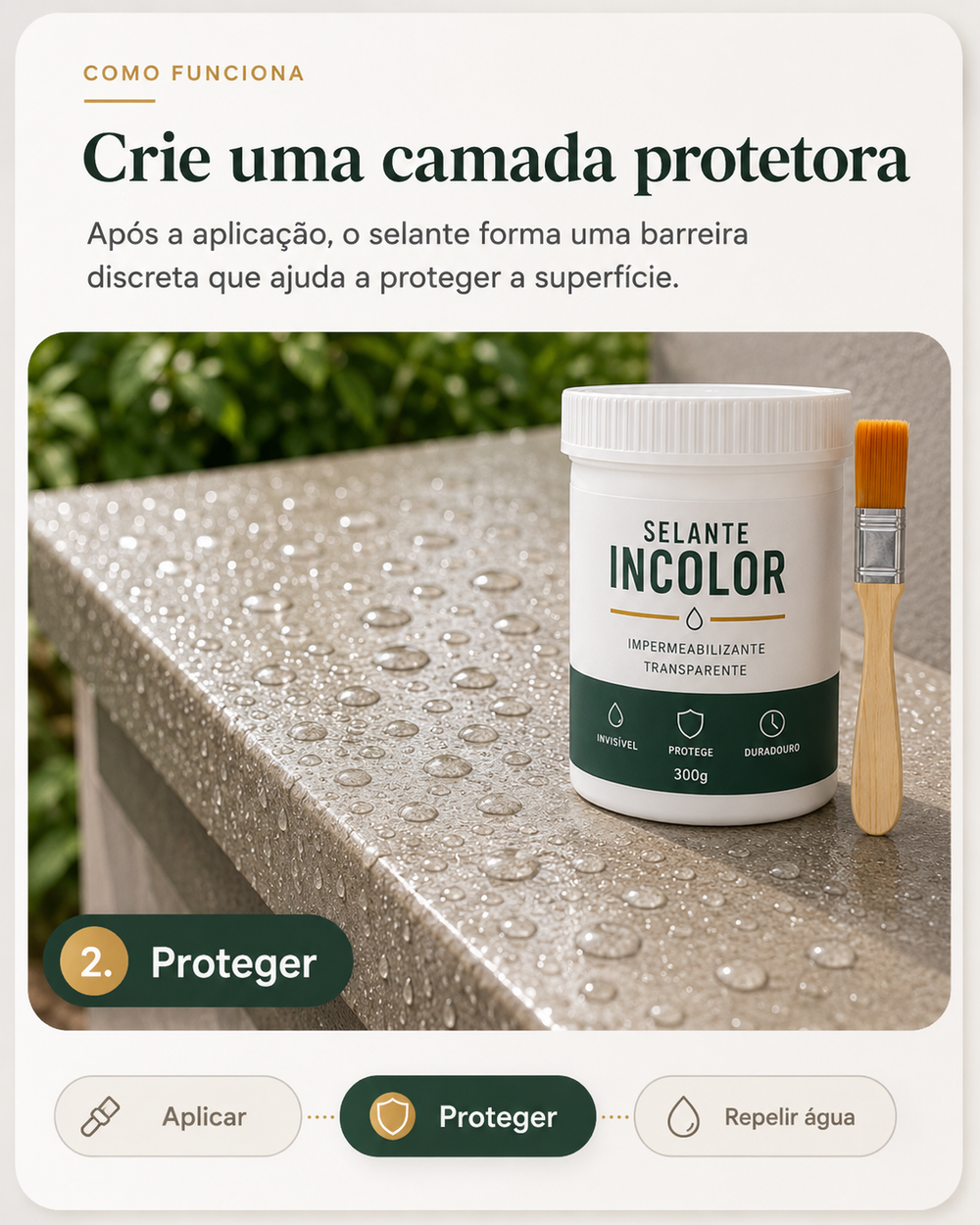 Antes e depois da área protegida com selante