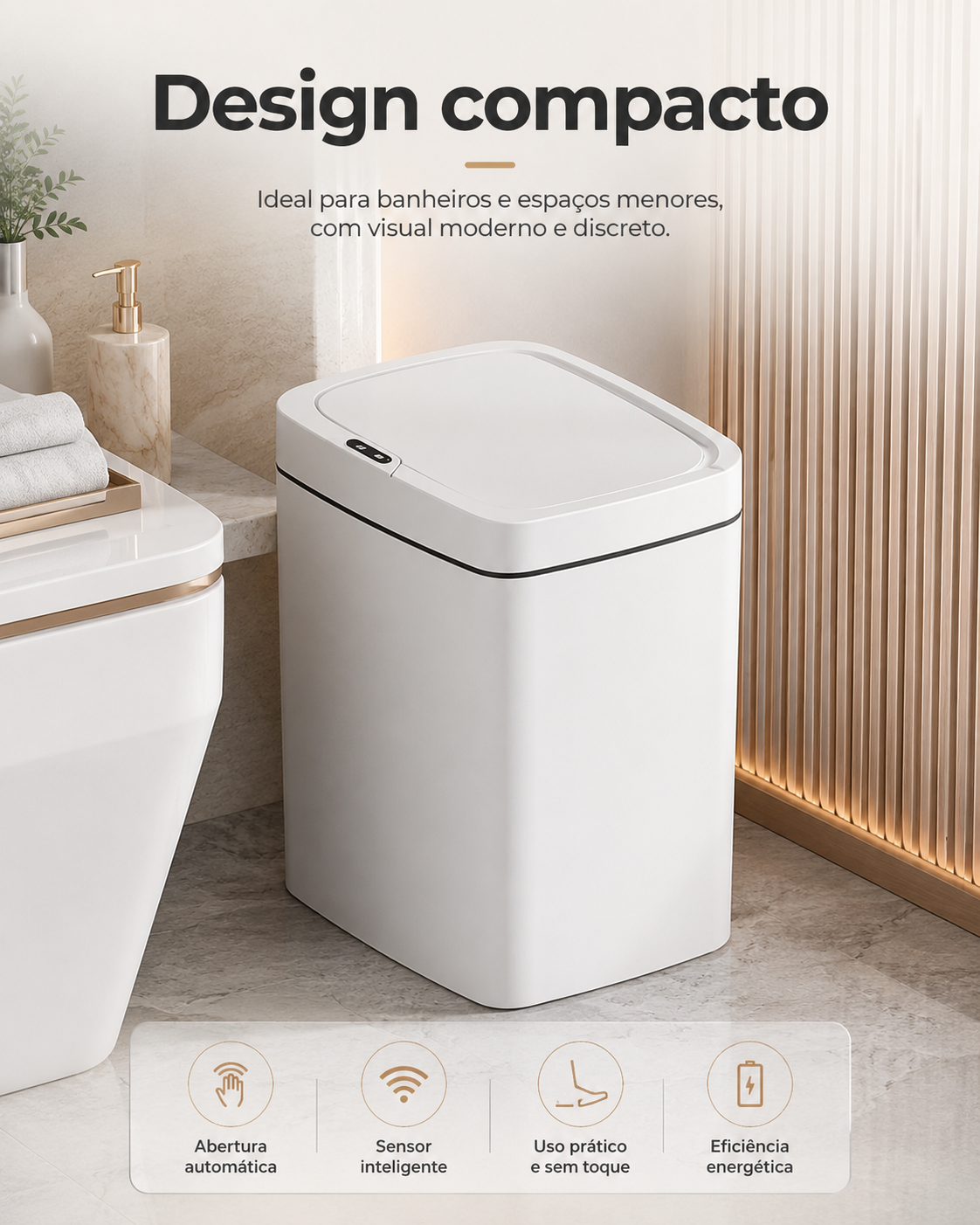 Lixeira SmartSensor Automática Recarregável