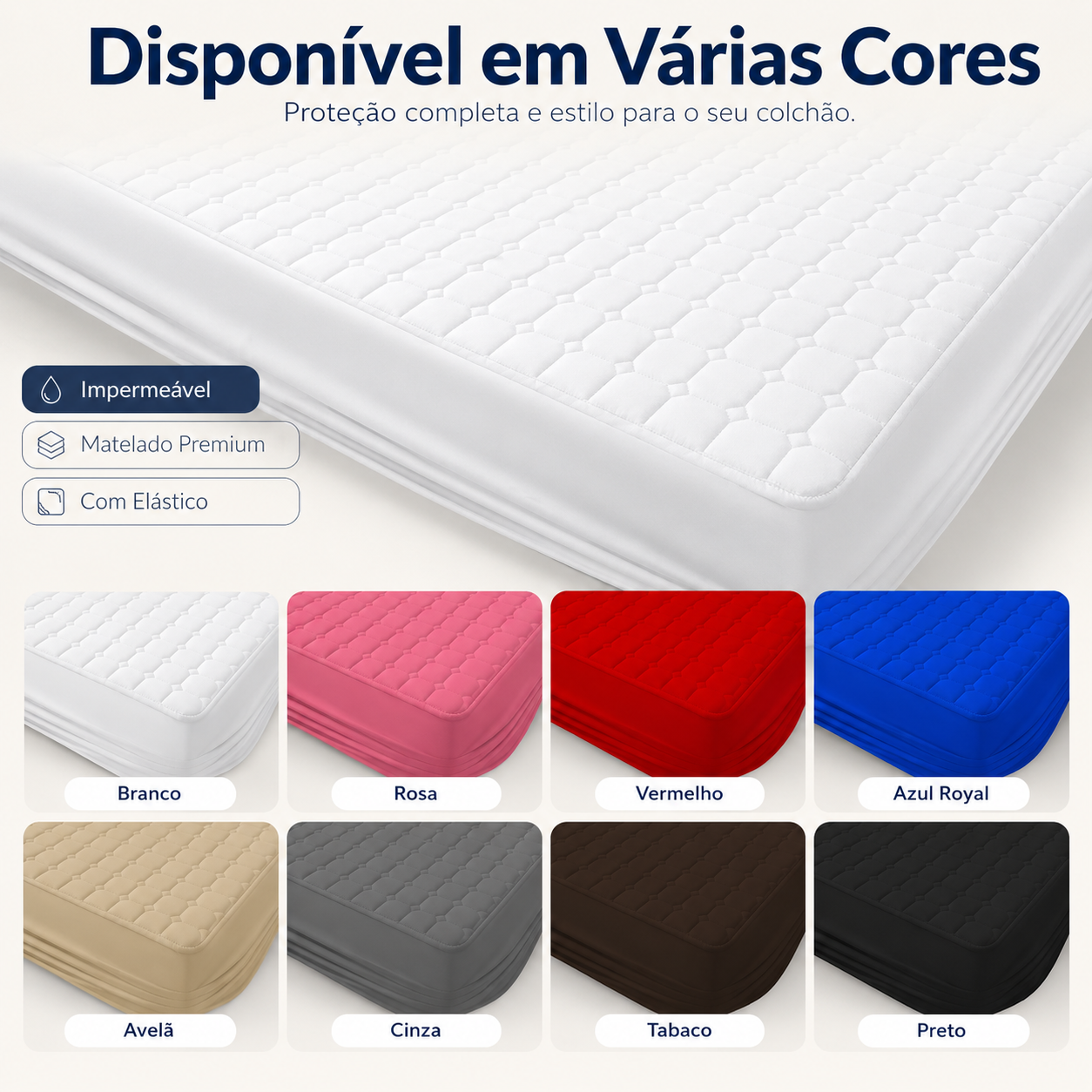 Capa Para Colchão Impermeável Matelado Com Elástico