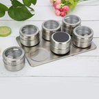 Porta Temperos Magnético com 6 Potes Inox para Cozinha - imagem 2