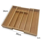 Porta-Talheres de Bambu Extensível Premium