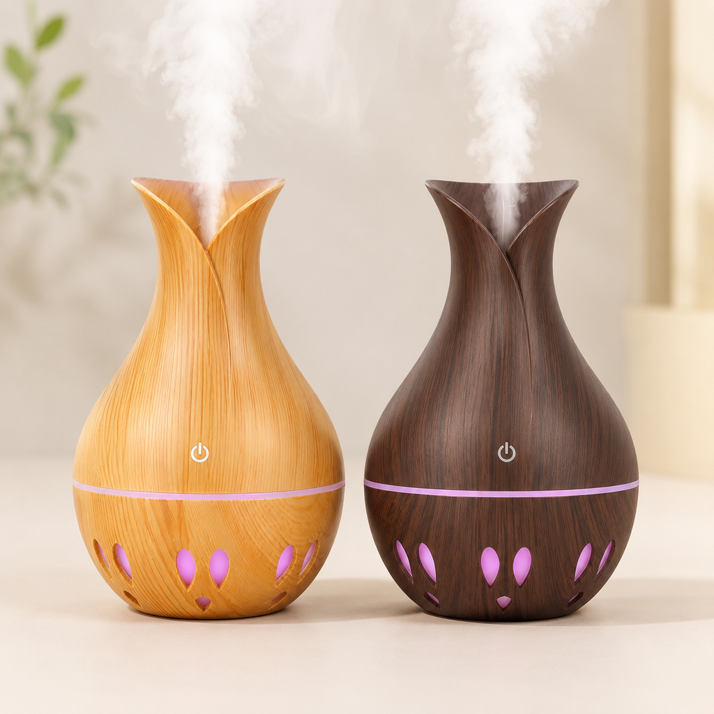 Umidificador de Ar e Difusor de Aromas com LED Decorativo USB