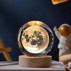 Luminaria Crystal Moon LED USB Decorativa - medidas ou especificacoes