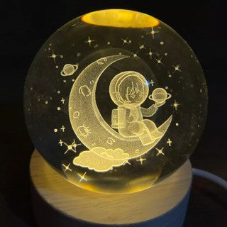 Luminaria Crystal Moon LED USB Decorativa - variacao