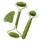 Rolo Facial Jade com Gua Sha para Autocuidado - imagem de uso