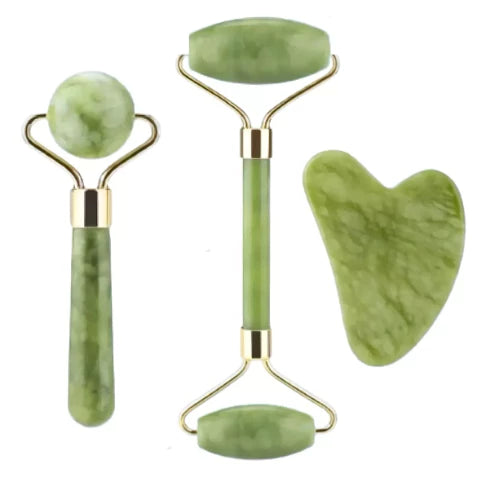 Rolo Facial Jade com Gua Sha para Autocuidado