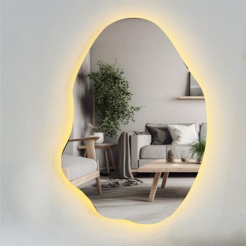 Espelho Organico com LED Mykonos Sem Fio - detalhe