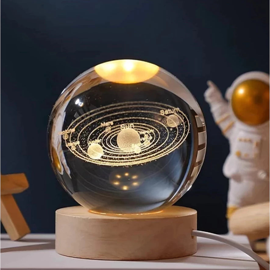 Luminária Crystal Moon LED USB Decorativa