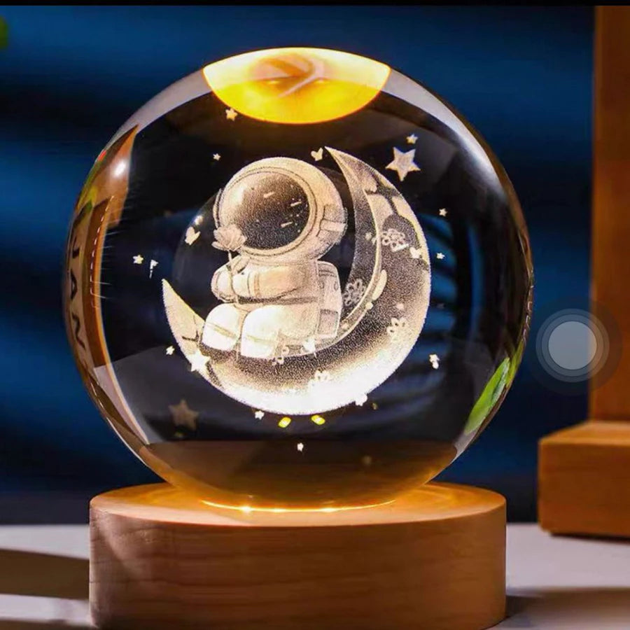 Luminária Crystal Moon LED USB Decorativa