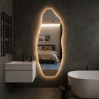 Espelho Orgânico Led  170x50cm Luz Branco e Luz Amarela Flame Quarto Sala Salão Loja