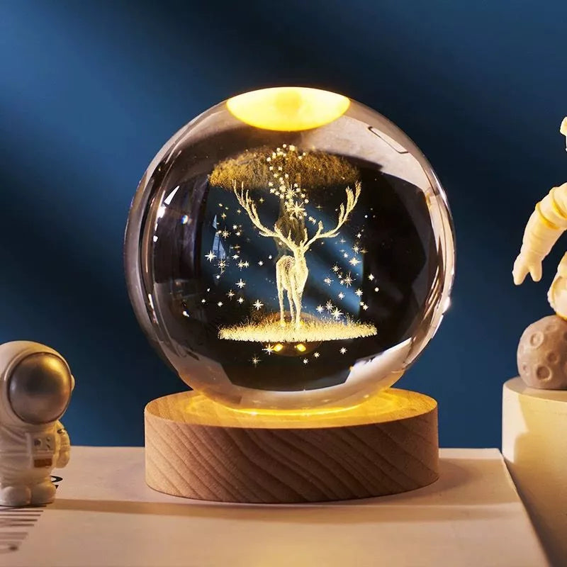 Luminária Crystal Moon LED USB Decorativa