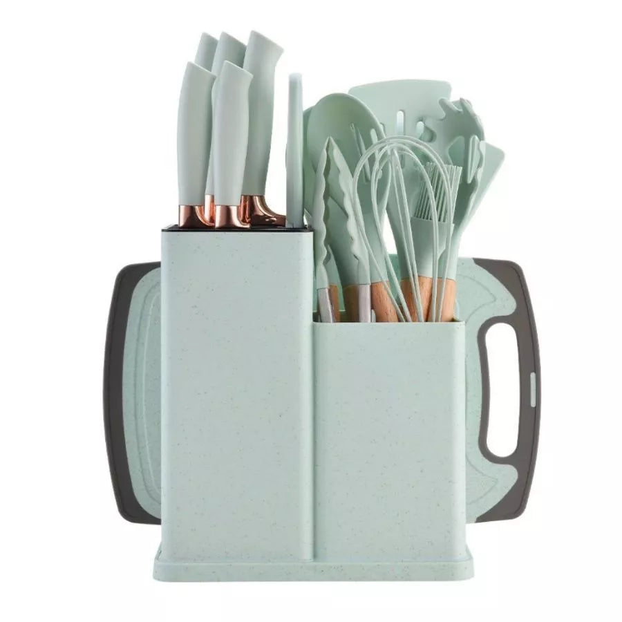 Kit de Utensílios de Cozinha Premium com Suporte