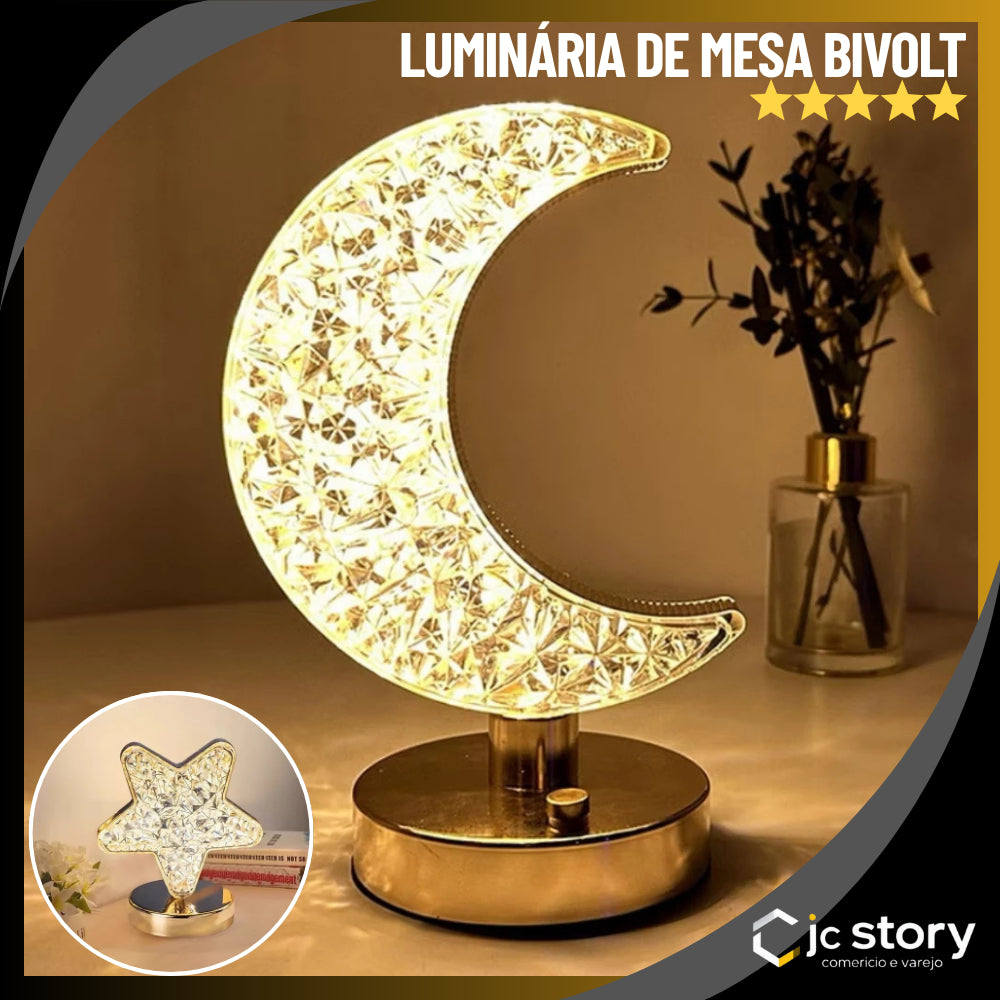 Luminaria Lua LED Touch com 3 Tons de Luz - detalhe