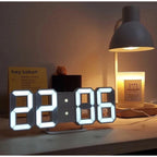 Relógio Digital LED 3D de Parede e Mesa com Luz Noturna
