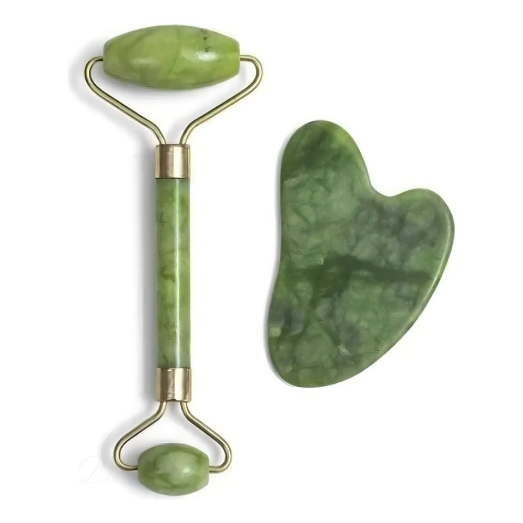 Rolo Facial Jade com Gua Sha para Autocuidado - detalhe