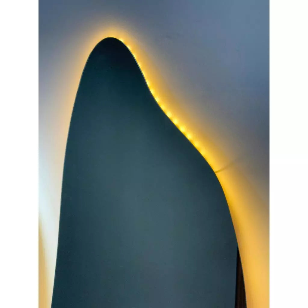 Espelho Orgânico Led  170x50cm Luz Branco e Luz Amarela Flame Quarto Sala Salão Loja