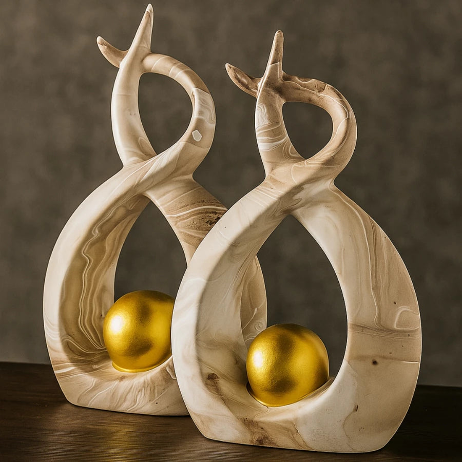 Vasos Decorativos com Esfera Dourada
