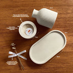 Vaso e Bandeja Kit Decorativo Boho com Vela,