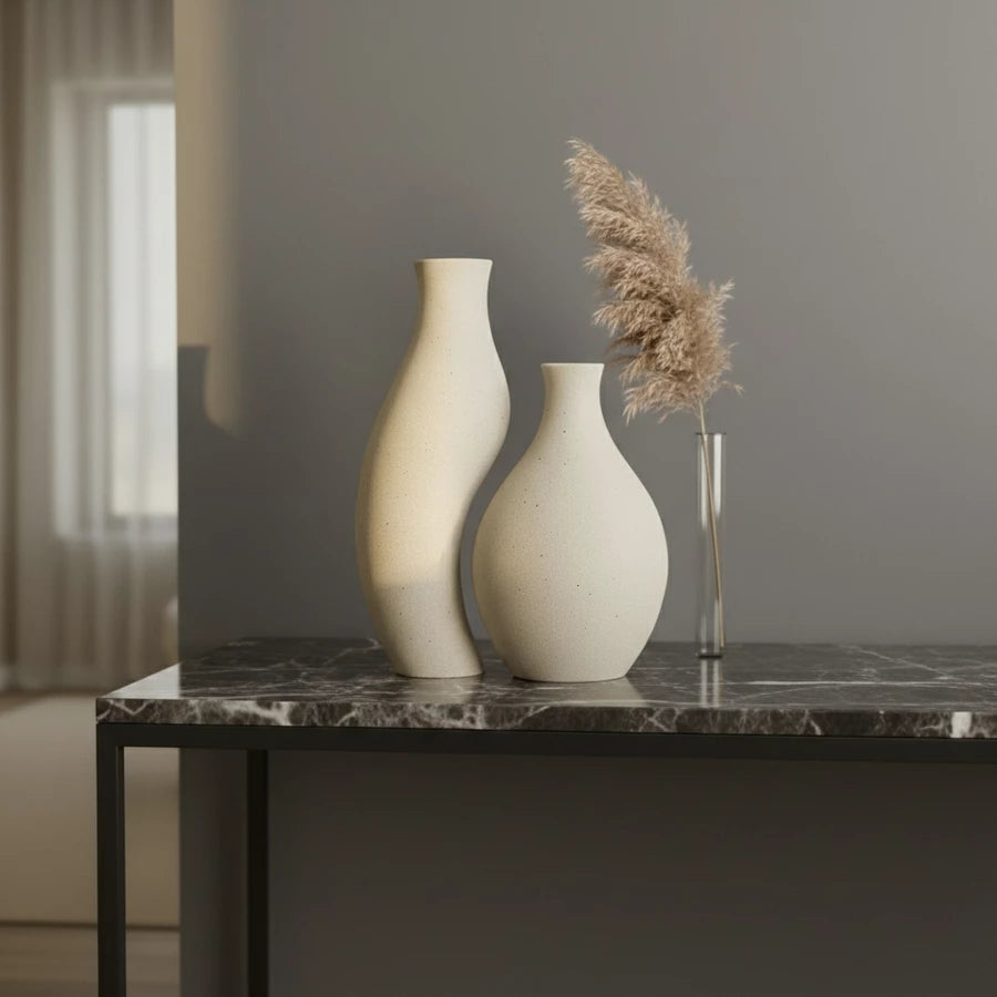 Vaso Nordic de Cerâmica para Flores Secas