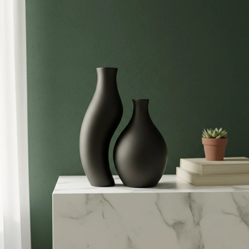 Vaso Nordic de Cerâmica para Flores Secas