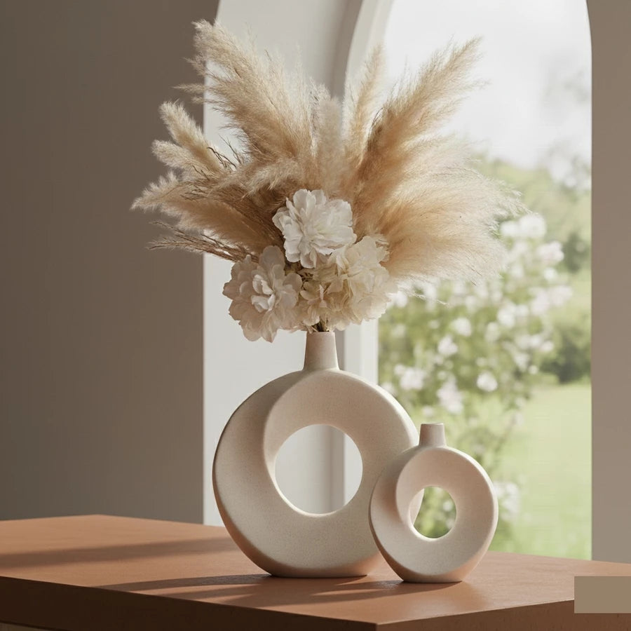 Vaso Nordic de Cerâmica para Flores Secas