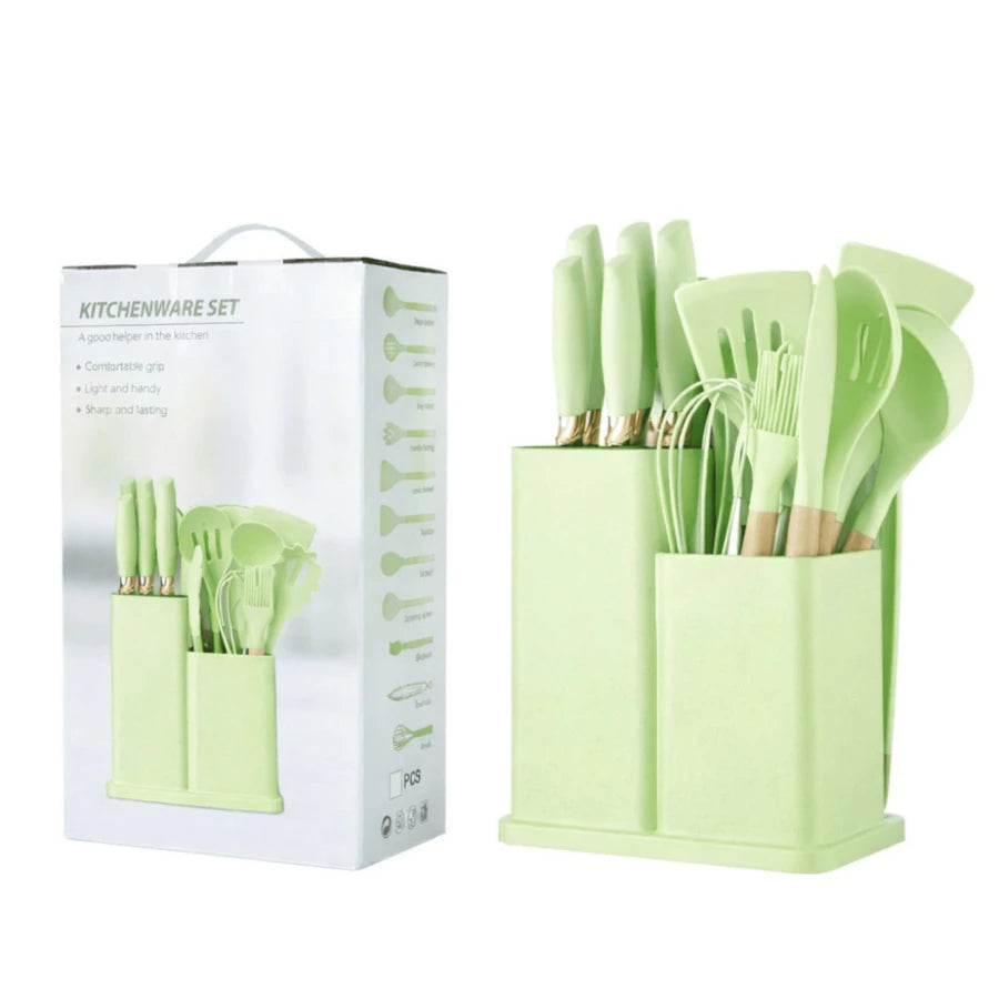 Kit de Utensílios de Cozinha Premium com Suporte