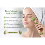 Rolo Facial Jade com Gua Sha para Autocuidado