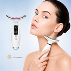 Massageador Facial e Pescoço 3 em 1 com Luz LED e EMS