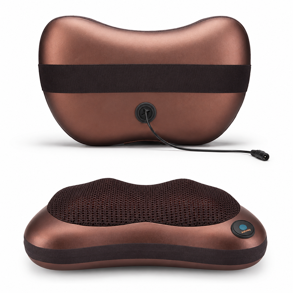Almofada Massageadora Shiatsu 8 Bolas com Aquecimento para Pescoço, Costas e Lombar