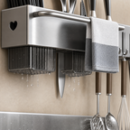 Escorredor ventilado do organizador de cozinha inox com drenagem