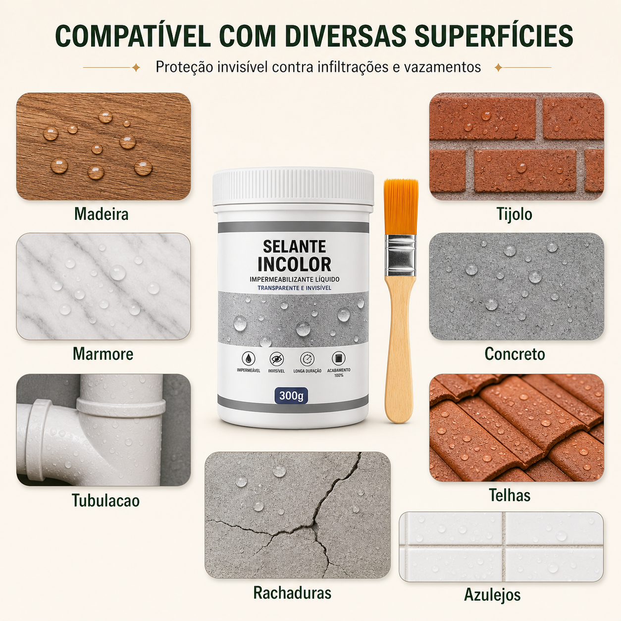 Superfícies compatíveis com o selante