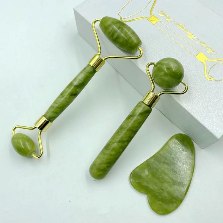 Rolo Facial Jade com Gua Sha para Autocuidado