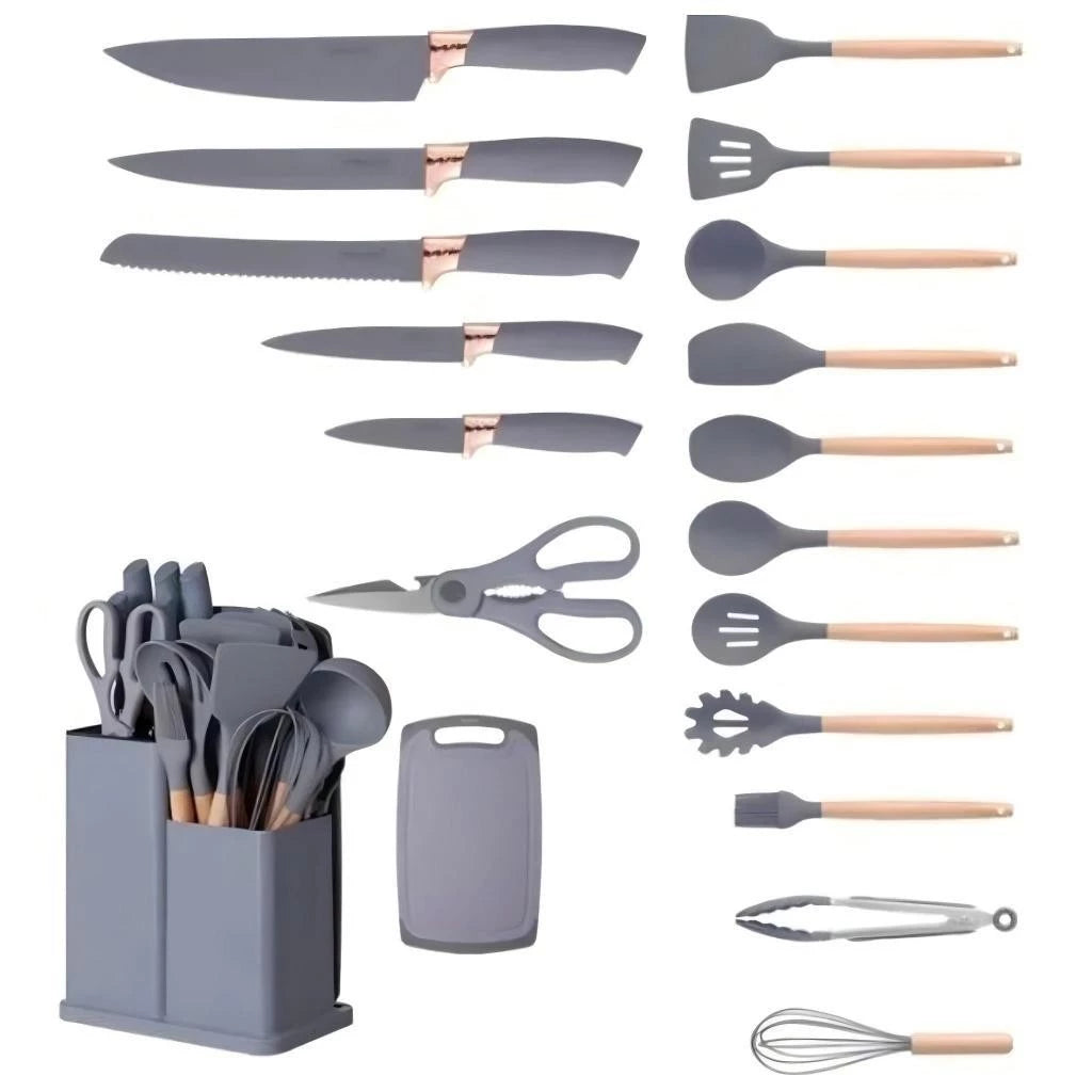 Kit de Utensílios de Cozinha Premium com Suporte