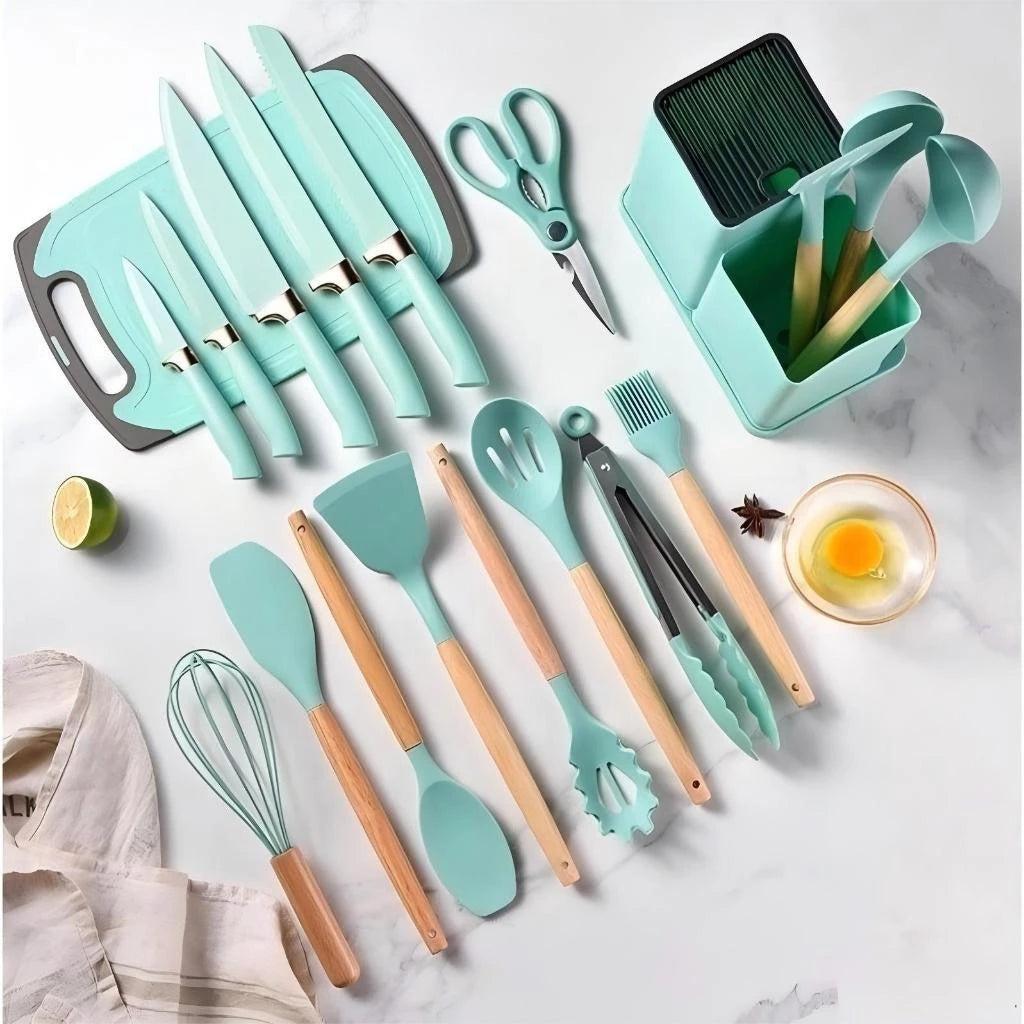 Kit de Utensílios de Cozinha Premium com Suporte