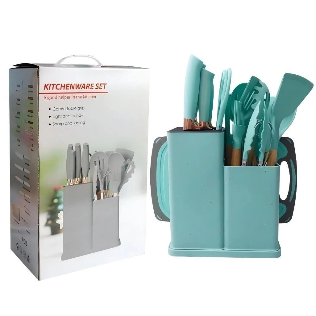 Kit de Utensílios de Cozinha Premium com Suporte