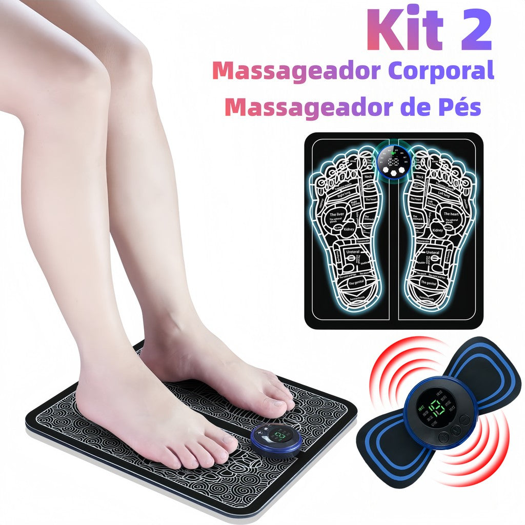 Tapete Massageador Portatil para Pes - medidas ou especificacoes