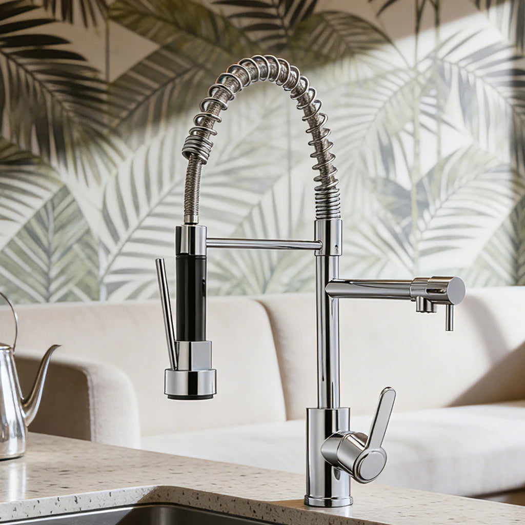 Torneira Gourmet Flexível para Cozinha com Spray Pull Down