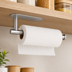 Suporte porta papel toalha inox adesivo sob prateleira